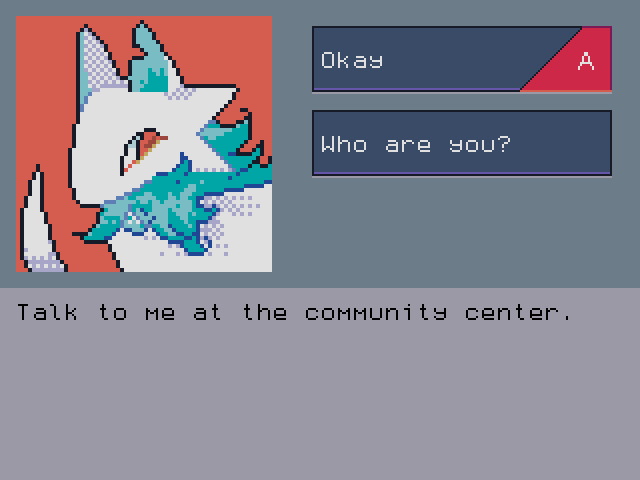 At a choice, pick a reply with ▲ ▼ and press A.