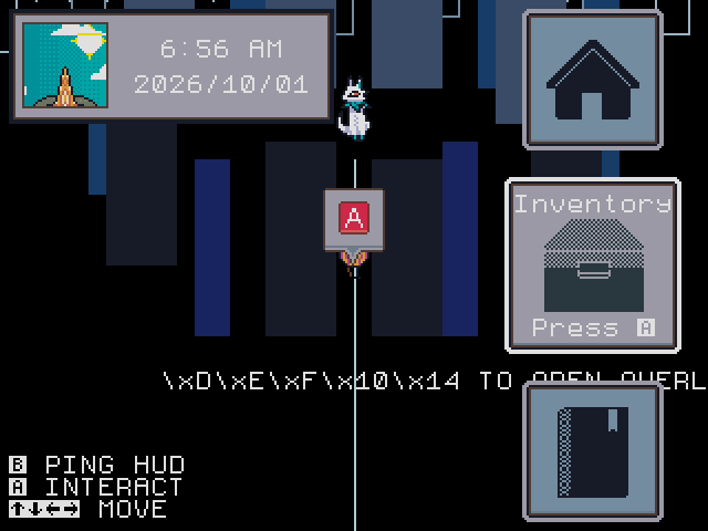 The overlay, opened on Inventory.