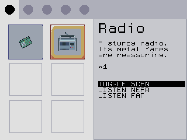 The Radio's three actions.
