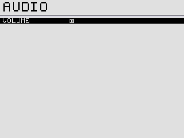 The VOLUME slider.
