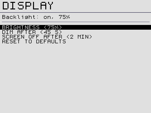 A window with a status line, three steppers and an action.