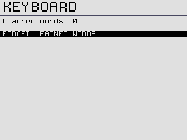 The KEYBOARD page.