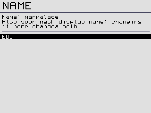 The NAME window.