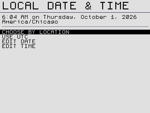 LOCAL DATE & TIME.