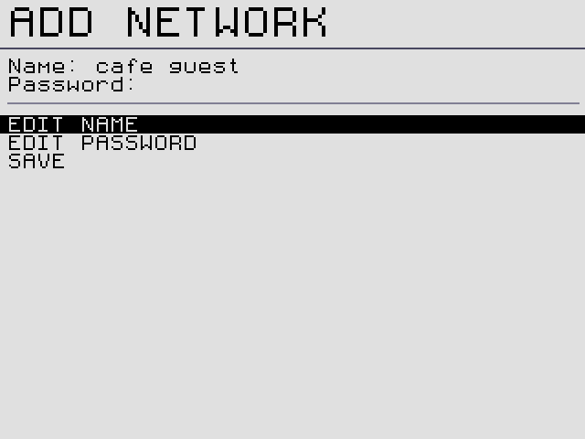 Then the password, then SAVE.